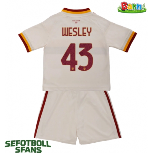AS Roma Wesley Franca #43 Bortaställ Barn 2026-27 Kortärmad (+ Korta byxor)